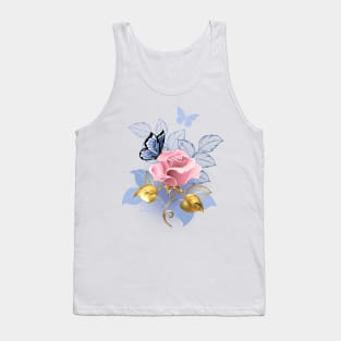 Beautiful Butterfly Pink Roses Butterfly Lover Flora Women Tank Top